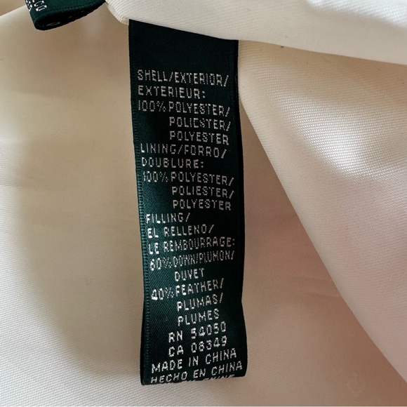 LRL Quilted Puffer Vest Cream Hooded Brown Faux Fur Full Zip Womens Small - Picture 7 of 12